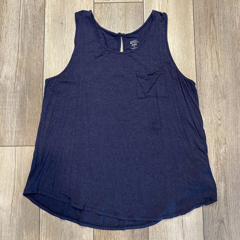 Women's Market & Spruce blue tank 2X